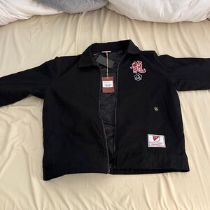 Black Jacket with Red Embroidery